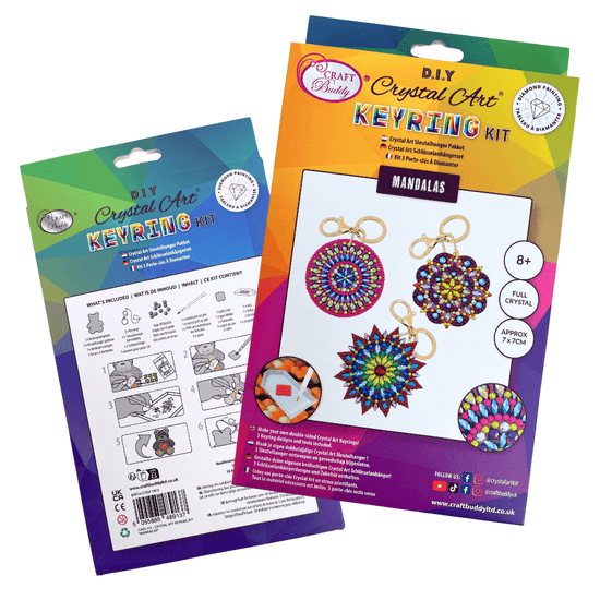 "Mandalas" Crystal Art Keyring Set x3
