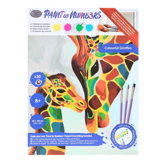 "Colourful Giraffes" Paint by Numb3rs Framed Kit 30x40cm