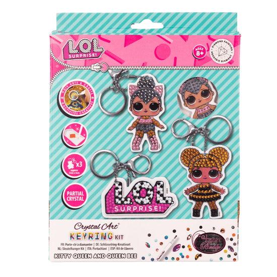 "Kitty Queen & Queen Bee" Crystal Art Keyring Kit