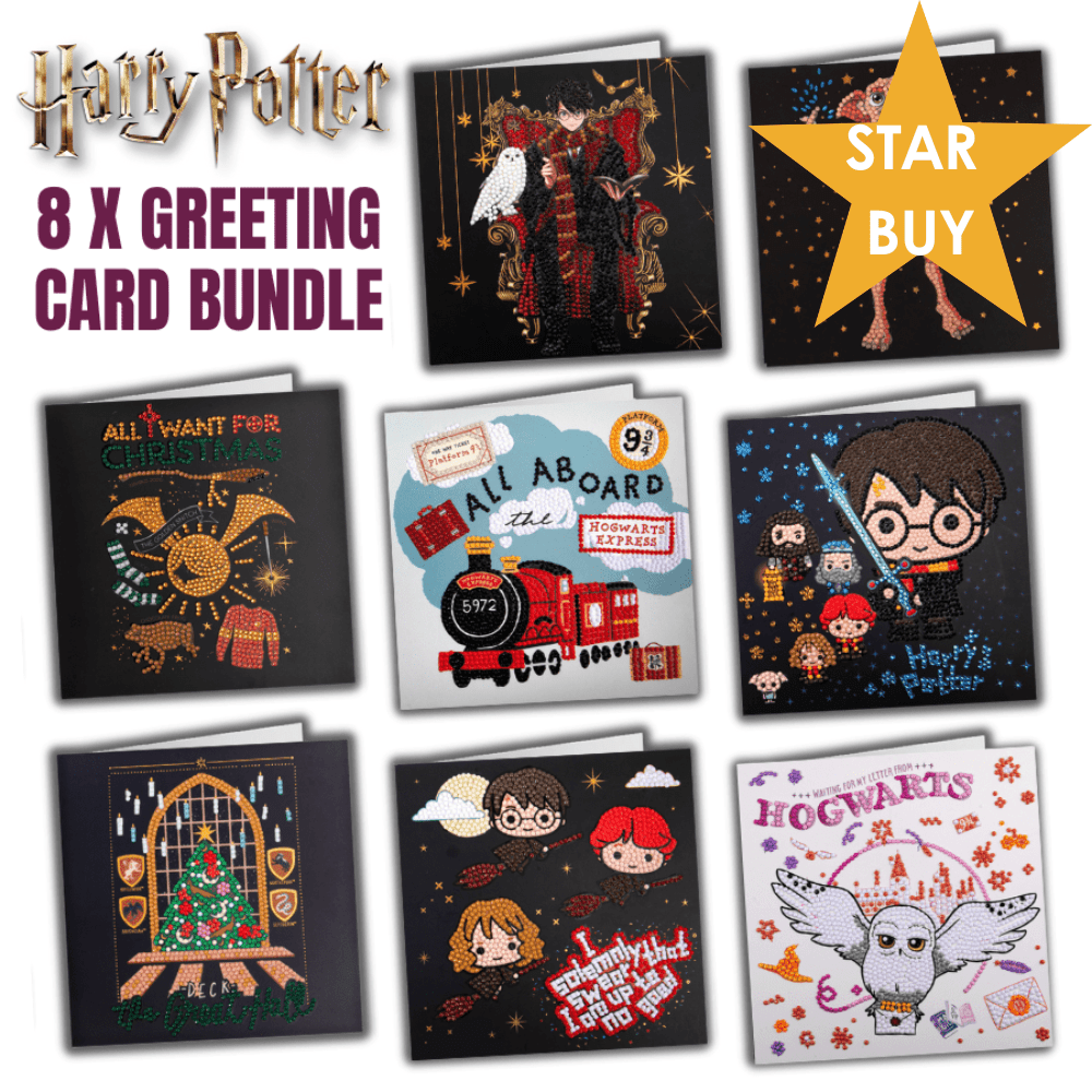 Harry Potter Crystal Art 18x18cm Greeting Card Bundle x 8