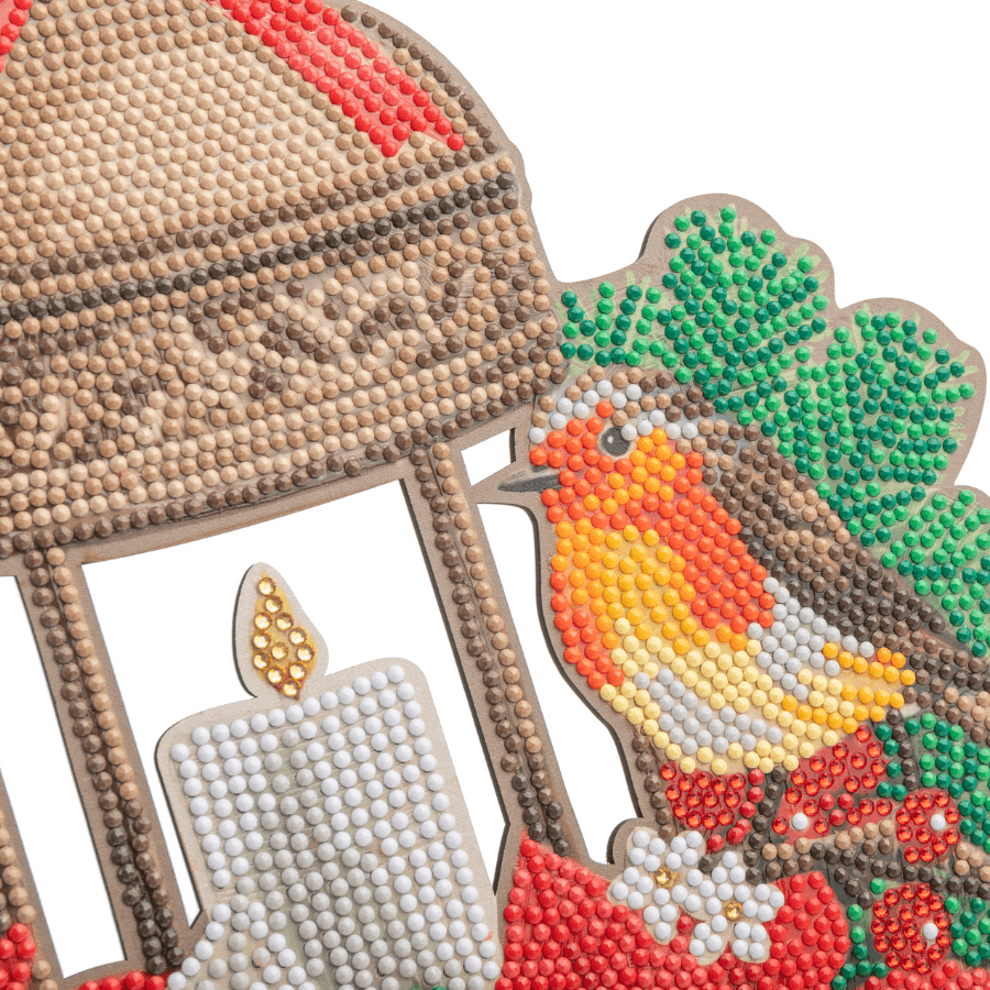 Festive Lantern Crystal Art Wooden Decoration Kit