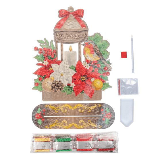 Festive Lantern Crystal Art Wooden Decoration Kit