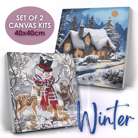Winter Crystal Art Canvas Duo Kit 40x40cm