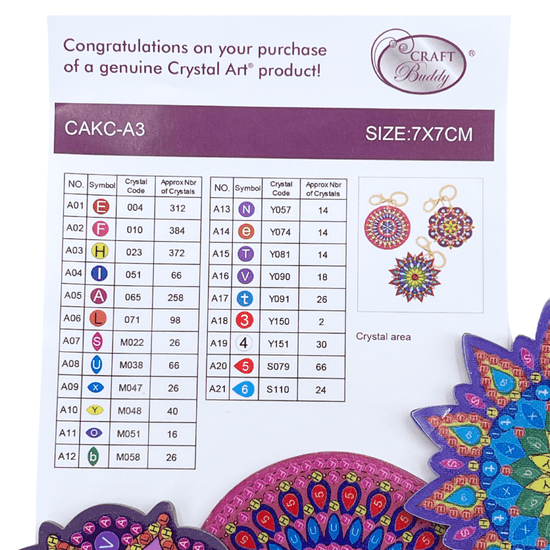 "Mandalas" Crystal Art Keyring Set x3