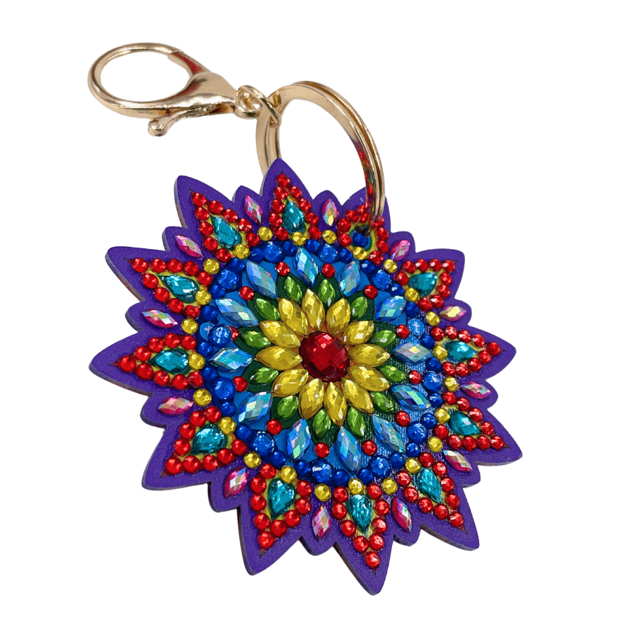 "Mandalas" Crystal Art Keyring Set x3
