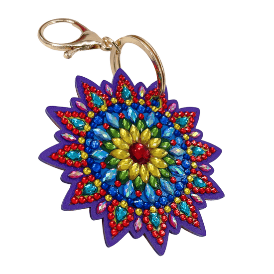 "Mandalas" Crystal Art Keyring Set x3