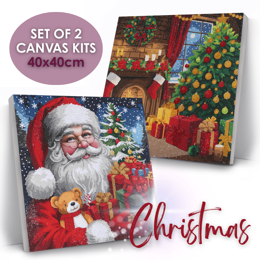 Christmas Crystal Art Canvas Duo Kit 40x40cm