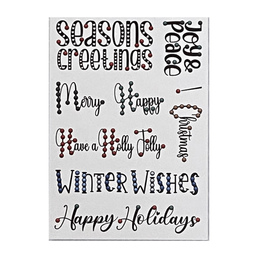All Kinds Of Festive Greetings Crystal Art A6 Stamp Set 3