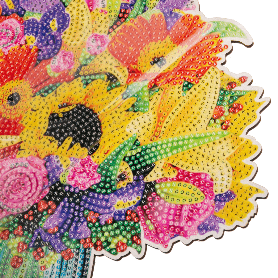 Amore Flower Bouquet Crystal Art Wooden Decoration 3