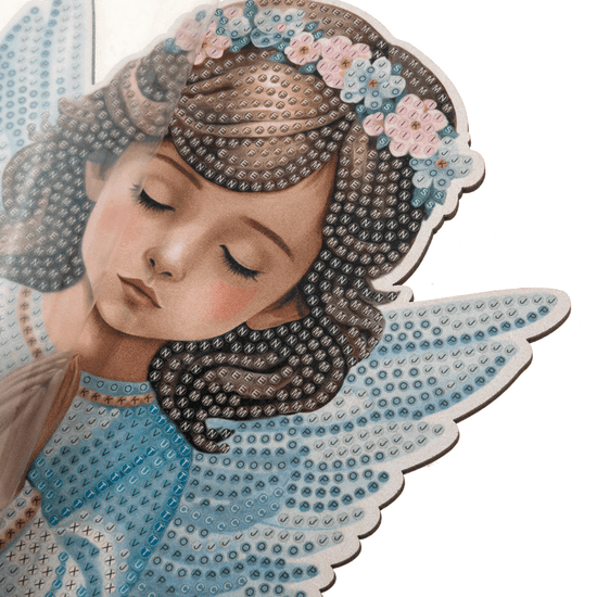Angel Boy and Girl Crystal Art Wooden Decoration Set2 3