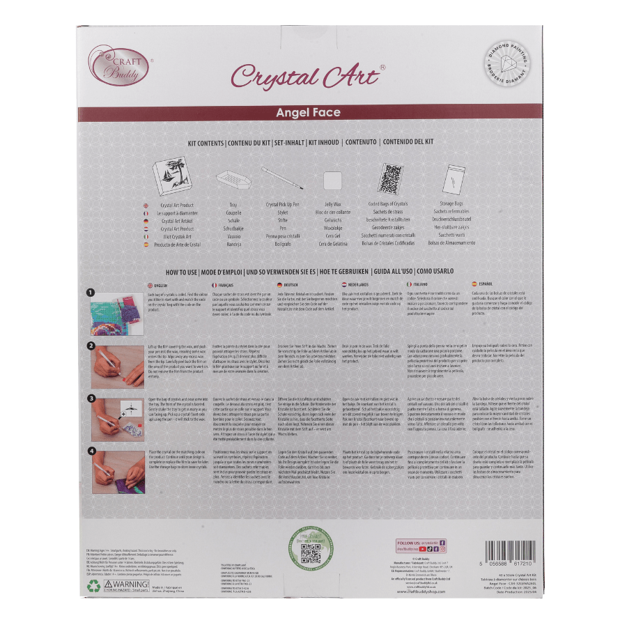 Angel Face Crystal Art Canvas Kit 40x50 6