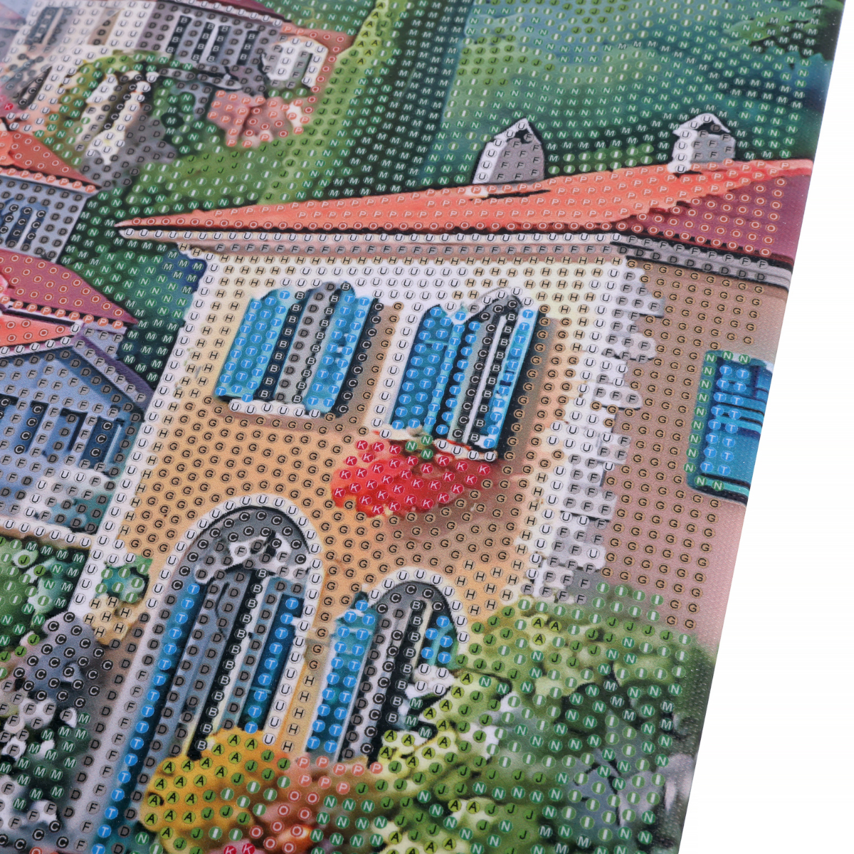 Blossoms & Blue Waters Crystal Art Canvas Kit before