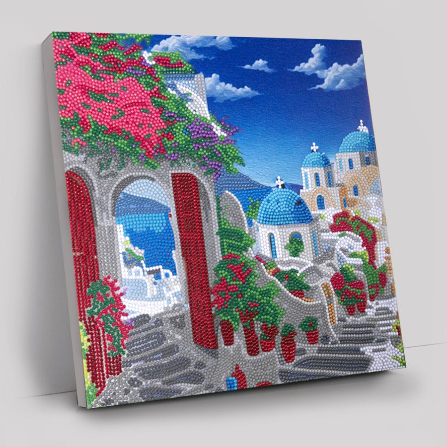 "Blue House View" Crystal Art Canvas Kit 30x30cm