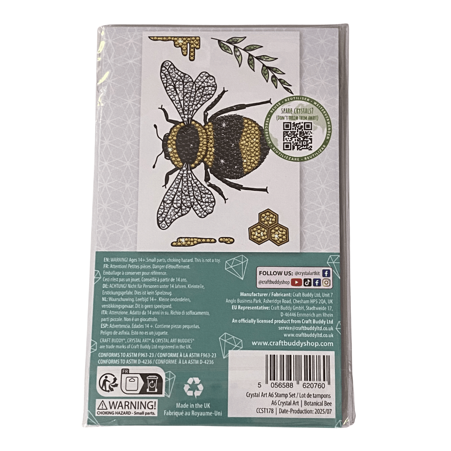 Botanical Bee Crystal Art A6 Stamp Set 2