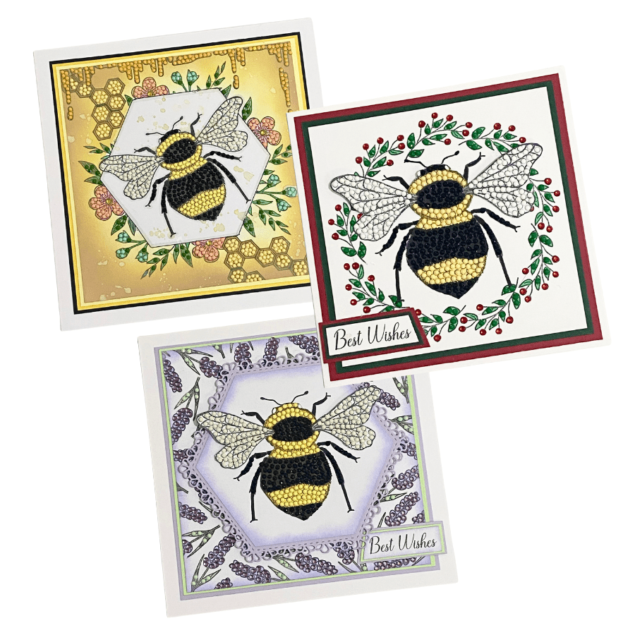 Botanical Bee Crystal Art A6 Stamp Set 3