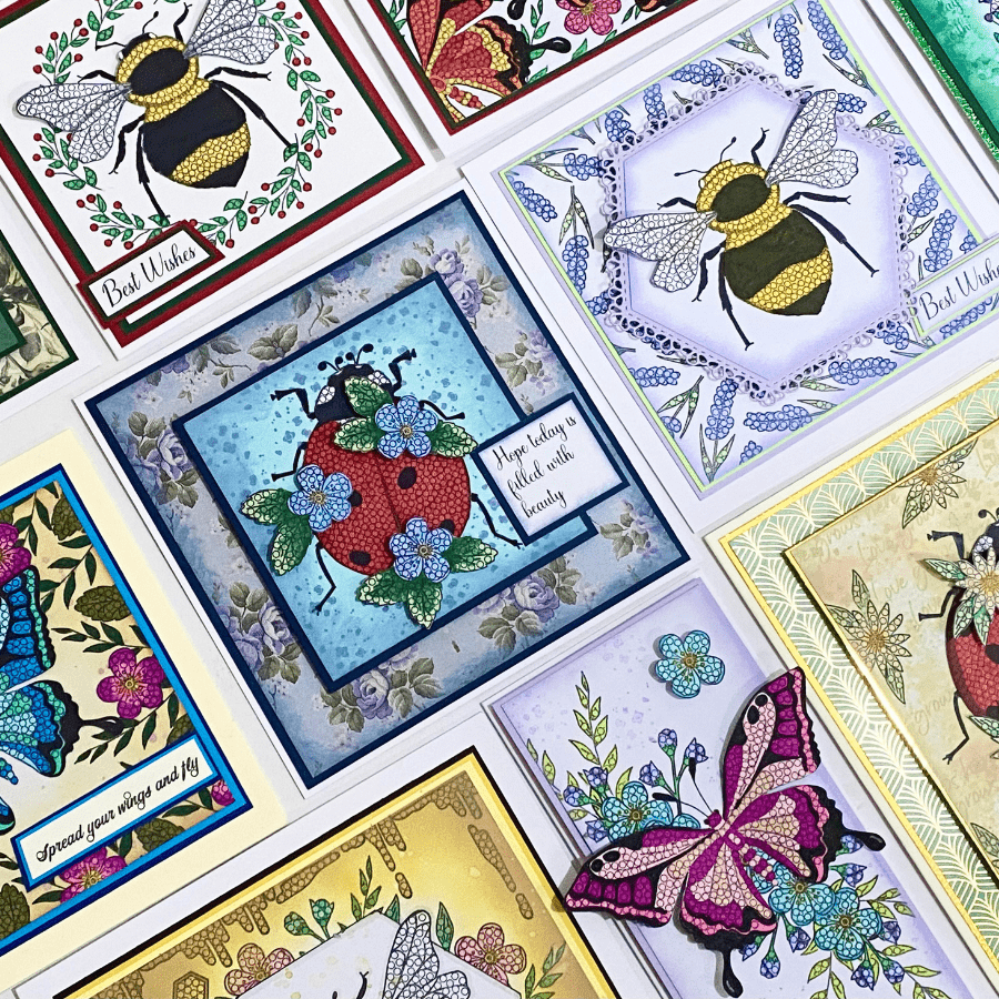 Botanical Bee Crystal Art A6 Stamp Set 4