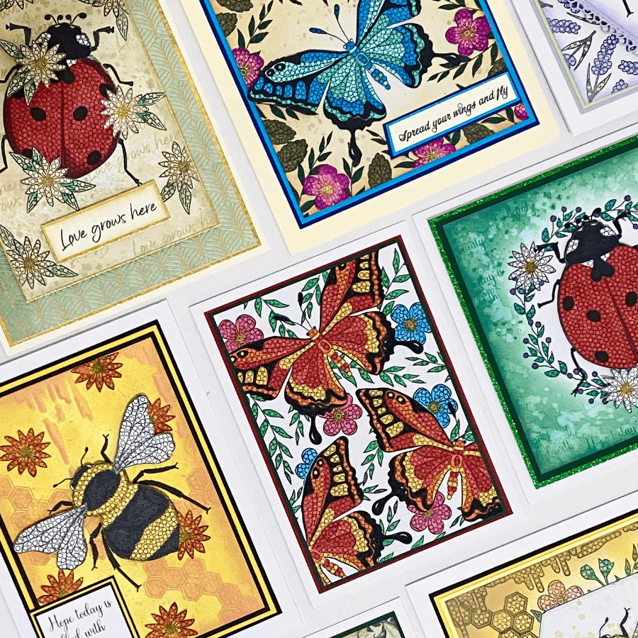 Botanical Bee Crystal Art A6 Stamp Set 5