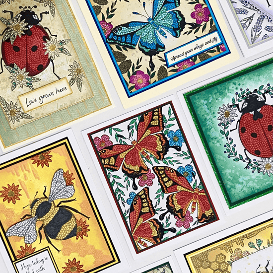Botanical Bee Crystal Art A6 Stamp Set 5