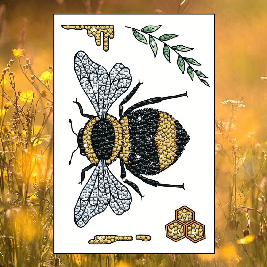 Botanical Bee Crystal Art A6 Stamp Set 6