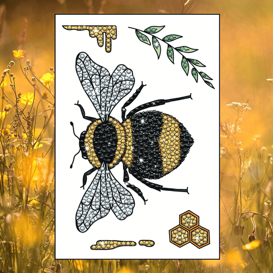 Botanical Bee Crystal Art A6 Stamp Set 6