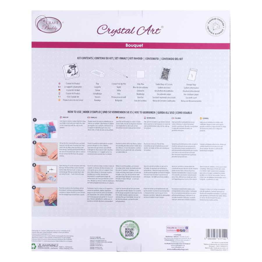 Bouquet Crystal Art Canvas Kit 40x50 back