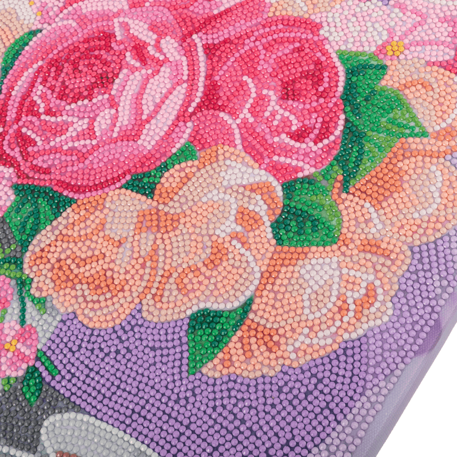 Bouquet Crystal Art Canvas Kit 40x50 closeup