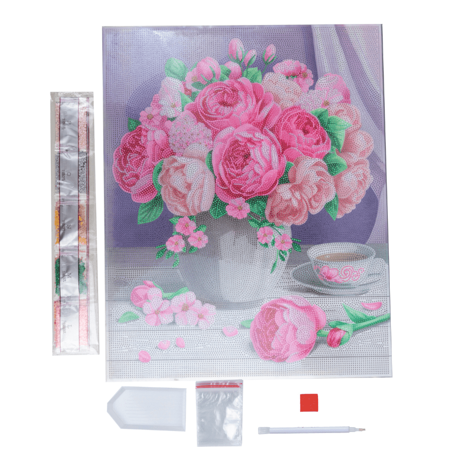 Bouquet Crystal Art Canvas Kit 40x50 contents