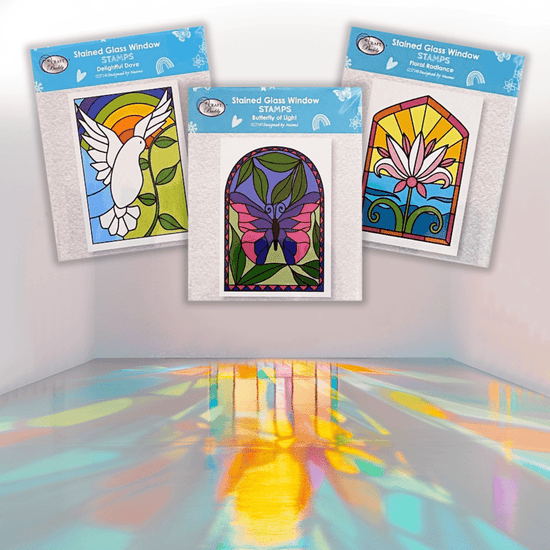 Butterfly Of Light Stained Glass Window A6 Stamp Set 10