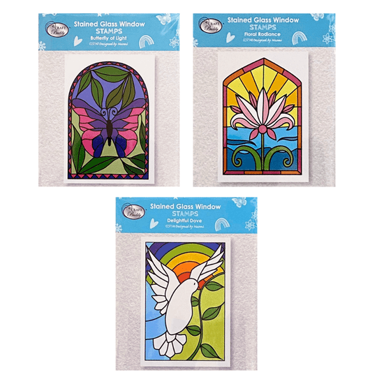 Butterfly Of Light Stained Glass Window A6 Stamp Set 11