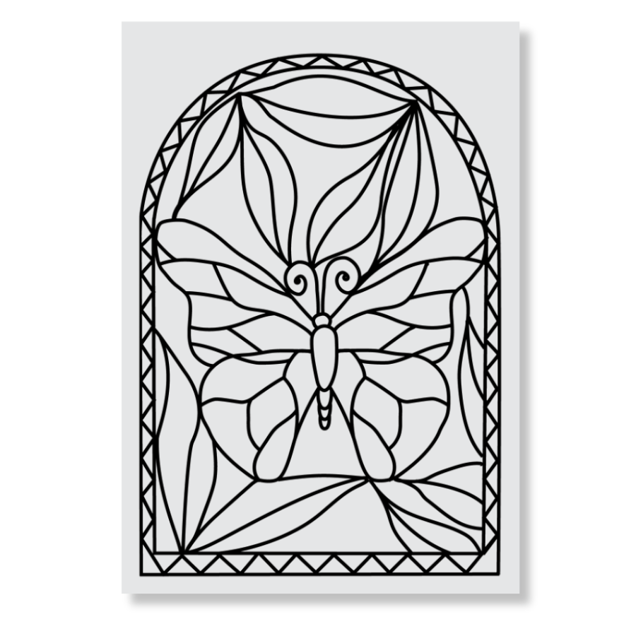 Butterfly Of Light Stained Glass Window A6 Stamp Set 1