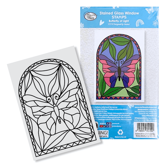 Butterfly Of Light Stained Glass Window A6 Stamp Set 2