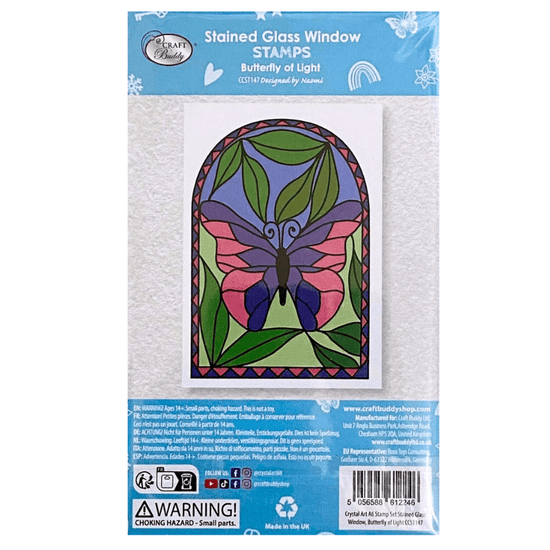 Butterfly Of Light Stained Glass Window A6 Stamp Set 3