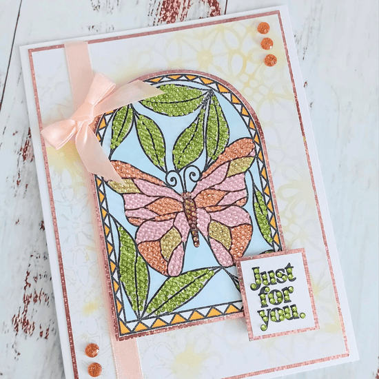 Butterfly Of Light Stained Glass Window A6 Stamp Set 6