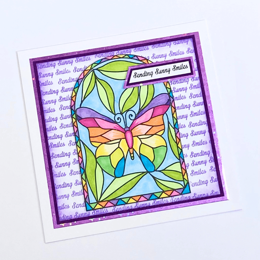 Butterfly Of Light Stained Glass Window A6 Stamp Set 7