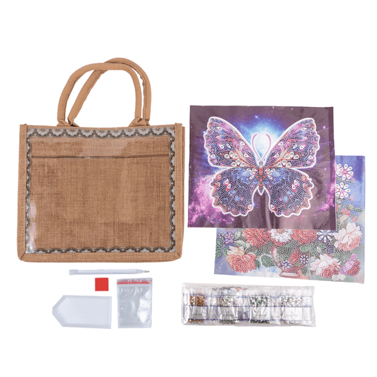 CA-FBC004 Crystal Art Interchangeable Panel Jute Bag contents