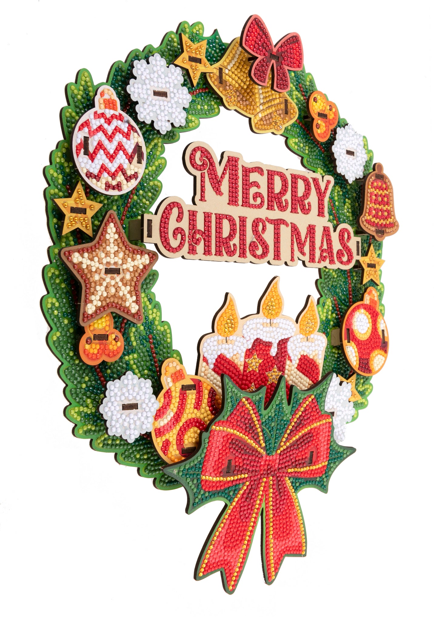 Merry Christmas 3D Crystal Art Wreath Kit