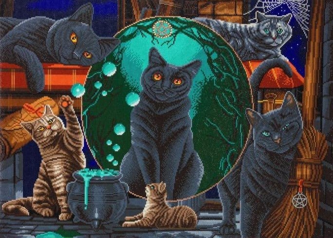 Cat montage crystal art canvas