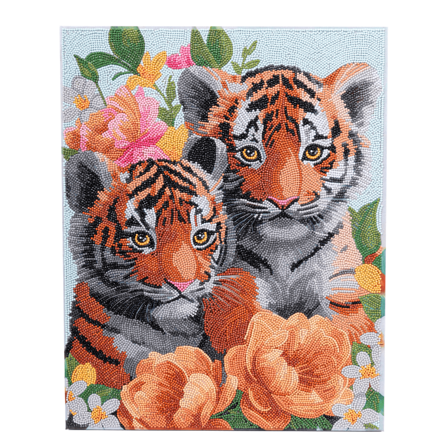 CAK-A231L Tigers Crystal Art Canvas Kit 40x50cm 5