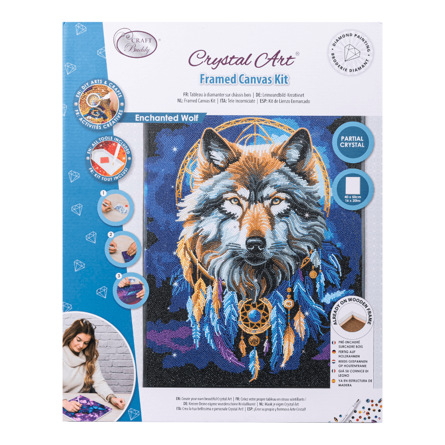 CAK-A236L Enchanted Wolf Crystal Art Canvas 40x50 pack