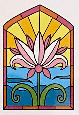 CCST148 A6 Stamp Set Stained Glass Window Floral Radiance 11