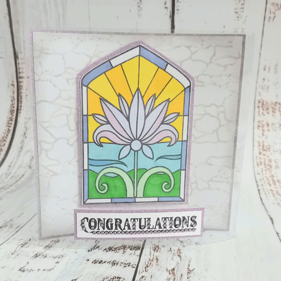 CCST148 A6 Stamp Set Stained Glass Window Floral Radiance 2