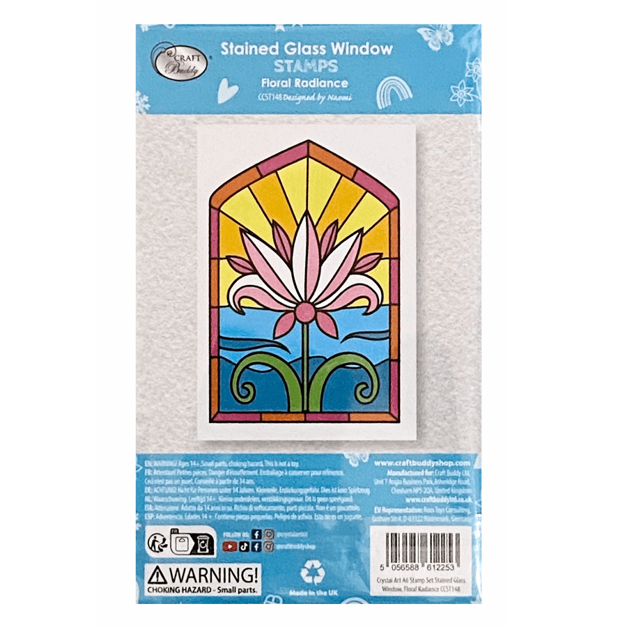 CCST148 A6 Stamp Set Stained Glass Window Floral Radiance 7