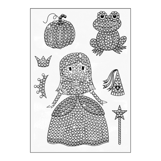 CCST165 Fairytale Princess Crystal Art A6 Stamp Set 1