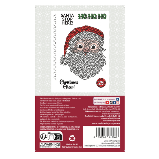 CCST175 Santa Stop Here Crystal Art A6 Stamp Set 3