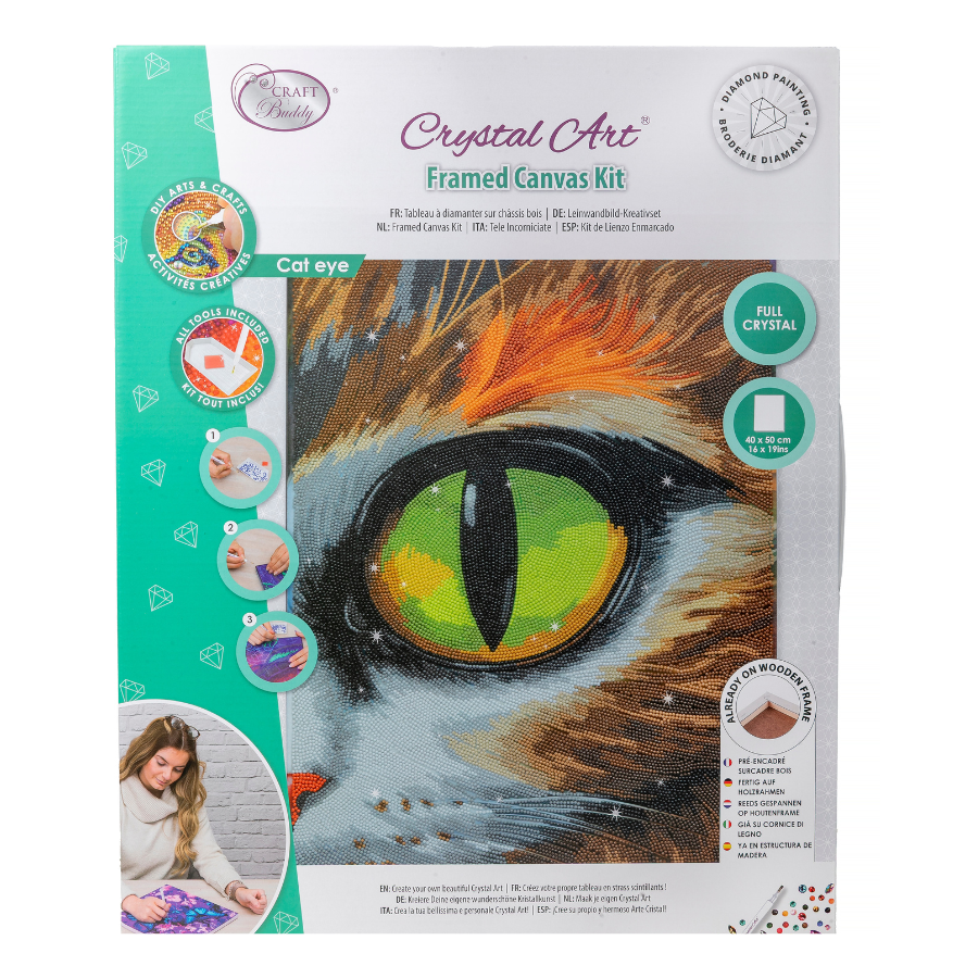 Cat Eye Crystal Art Canvas Kit 40x50 pack