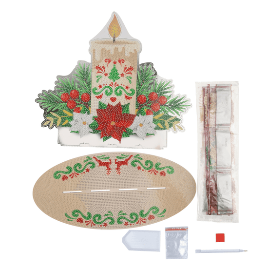 Christmas Candle Mirror Effect Crystal Art Decoration 7