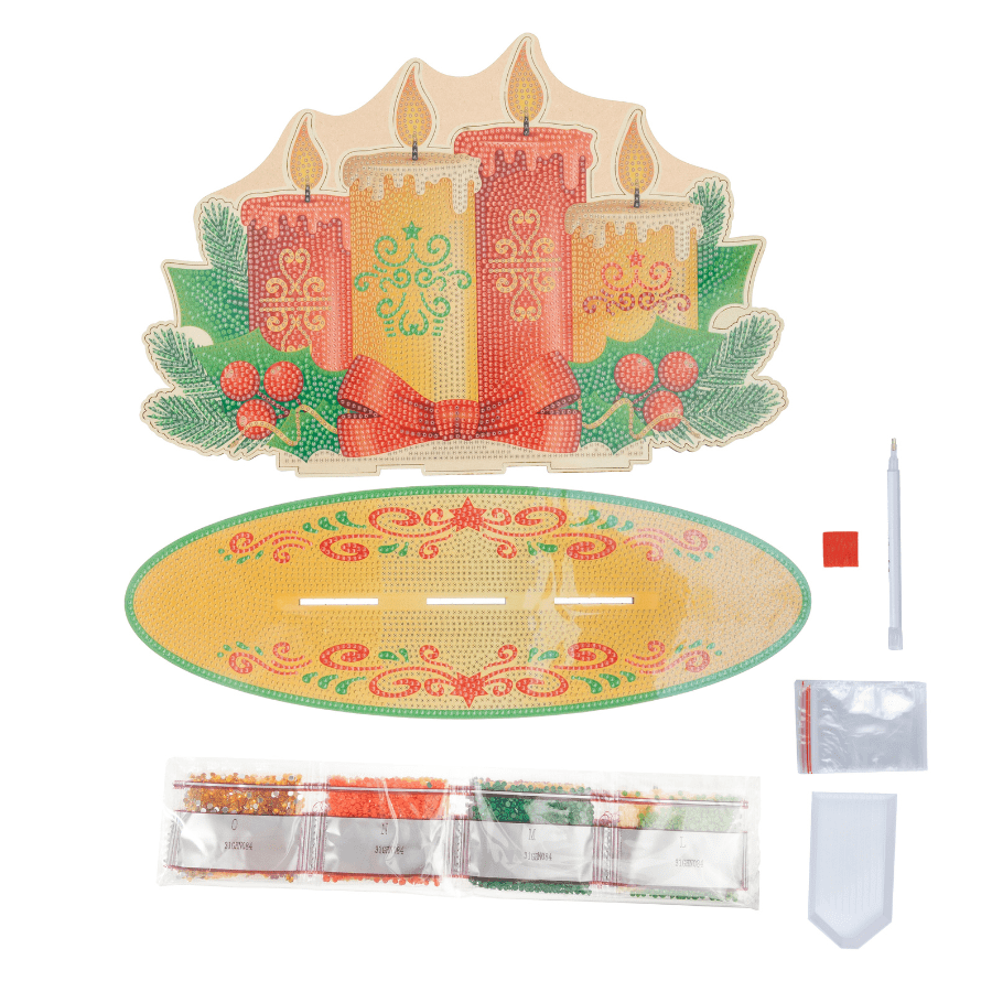 Christmas Candles 3D Scene Crystal Art Kit 2