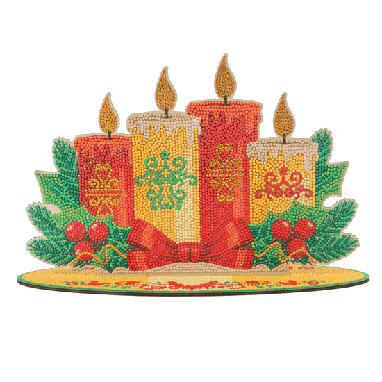 Christmas Candles 3D Scene Crystal Art Kit 5