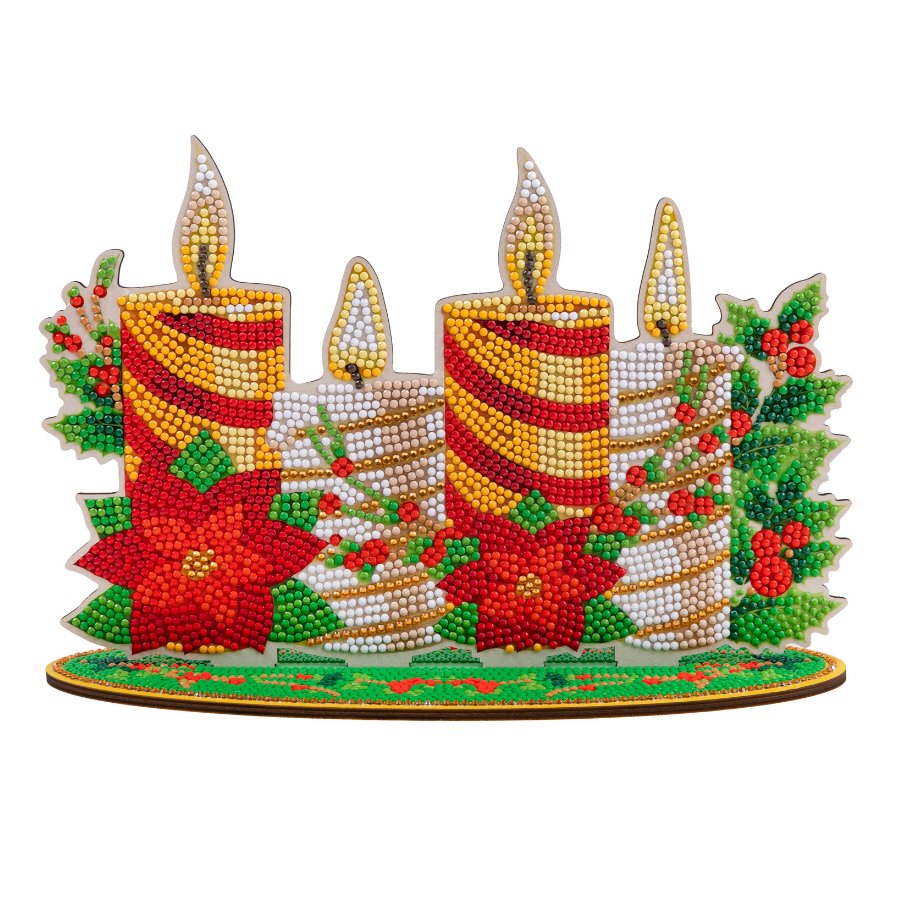 "Christmas Candles" Crystal Art 3D Scene Kit