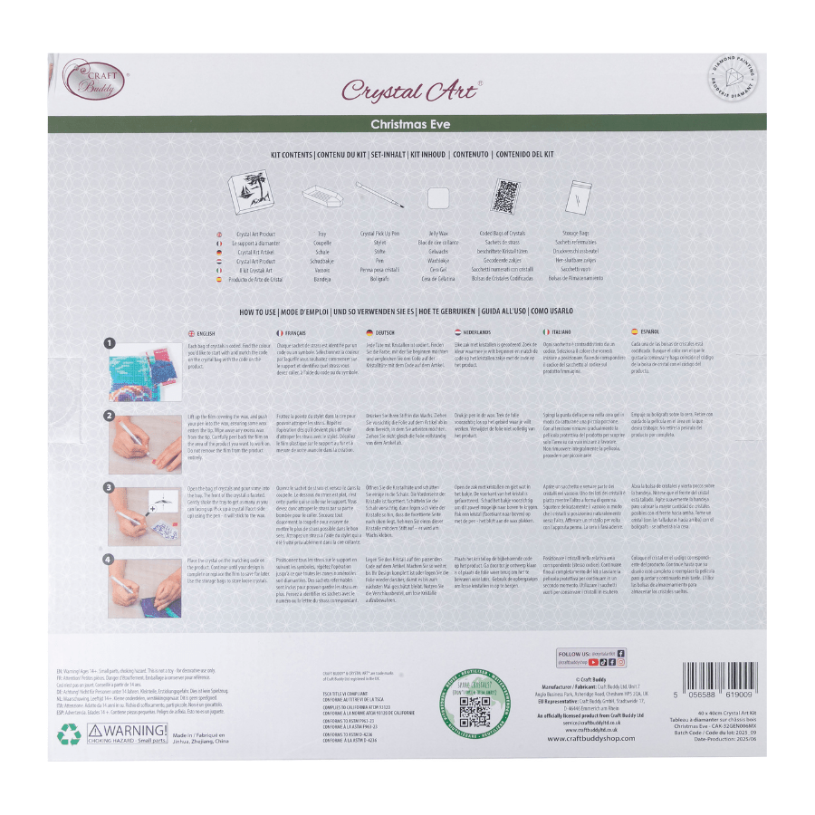 Christmas Crystal Art Canvas Duo Kit 40x40cm